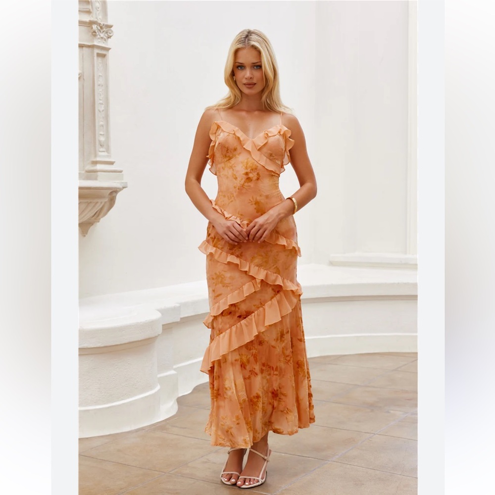 Orchard Delight Maxi Dress Peach